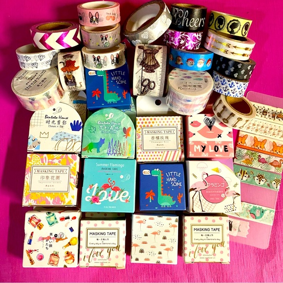 Other - Washi Tape Lot, Set Of 31 Different Washi Tape Rolls, Scrapbooking Crafting Tape